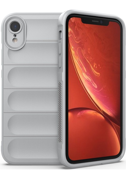 iPhone XR İçin Kaymaz Silikon Telefon Kılıfı - Gri (Yurt Dışından)