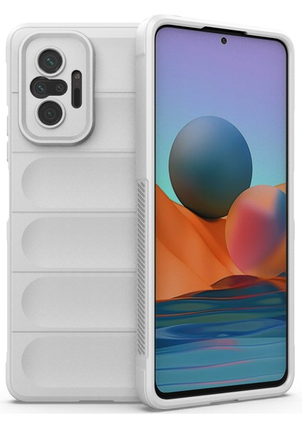 Redmi Note 10 Pro / 10 Pro Max İçin Kaymaz Silikon Telefon Kılıfı - Beyaz (Yurt Dışından)