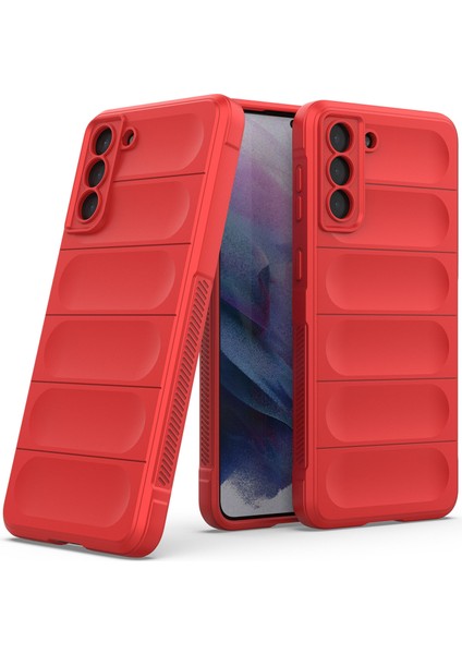 Galaxy S21 Plus 5G İçin Kaymaz Silikon Telefon Kılıfı - Kırmızı (Yurt Dışından)