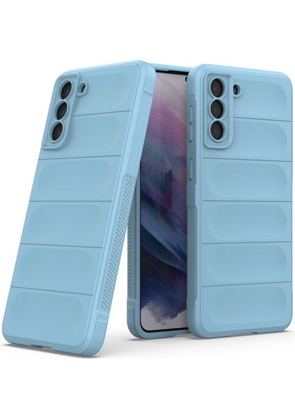 Galaxy S21 Plus 5G İçin Kaymaz Silikon Telefon Kılıfı - Mavi (Yurt Dışından)