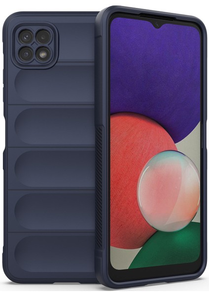 Galaxy A22 5G İçin Kaymaz Silikon Telefon Kılıfı - Lacivert (Yurt Dışından)