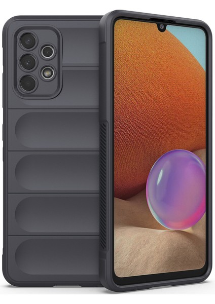 Galaxy A32 4G İçin Kaymaz Silikon Telefon Kılıfı - Koyu Gri (Yurt Dışından)
