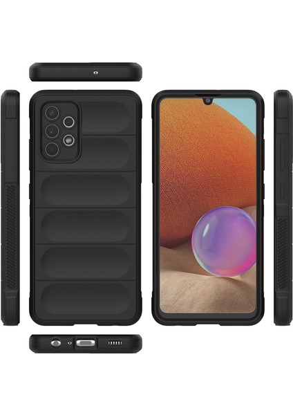Galaxy A32 4G İçin Kaymaz Silikon Telefon Kılıfı - Koyu Gri (Yurt Dışından)