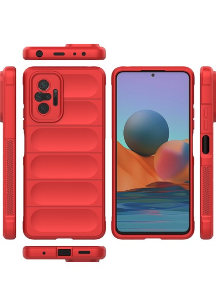Redmi Note 10 Pro / 10 Pro Max İçin Kaymaz Silikon Telefon Kılıfı - Kırmızı (Yurt Dışından) fiyatları