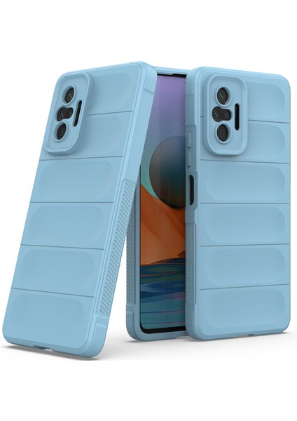 Redmi Note 10 Pro / 10 Pro Max İçin Kaymaz Silikon Telefon Kılıfı - Mavi (Yurt Dışından)