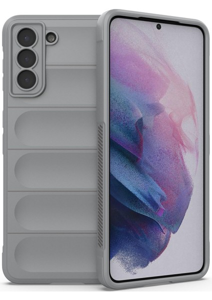 Galaxy S21 Plus 5G İçin Kaymaz Silikon Telefon Kılıfı - Gri (Yurt Dışından)