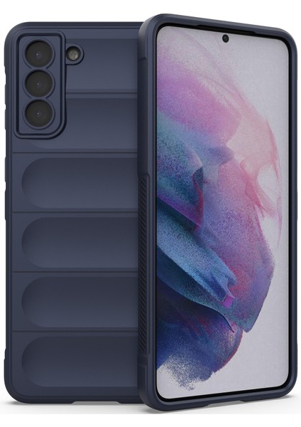 Galaxy S21 Plus 5G İçin Kaymaz Silikon Telefon Kılıfı - Lacivert (Yurt Dışından)