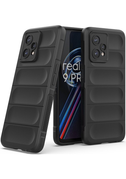 Realme 9 Pro+ İçin Kaymaz Silikon Telefon Kılıfı - Siyah (Yurt Dışından)
