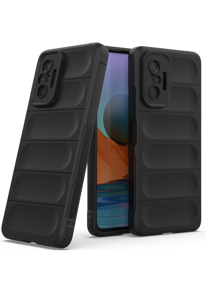 Redmi Note 10 Pro / 10 Pro Max İçin Kaymaz Silikon Telefon Kılıfı - Siyah (Yurt Dışından)