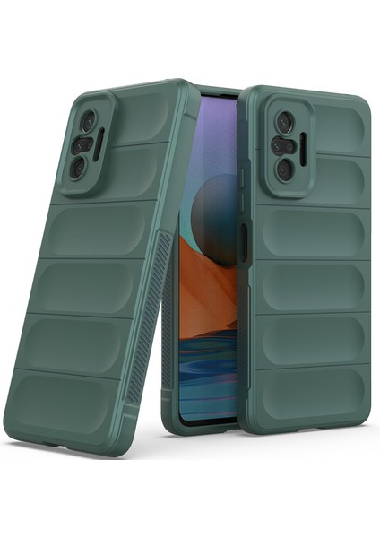 Redmi Note 10 Pro / 10 Pro Max İçin Kaymaz Silikon Telefon Kılıfı - Yeşil (Yurt Dışından)