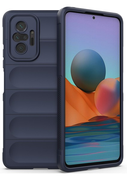 Redmi Note 10 Pro / 10 Pro Max İçin Kaymaz Silikon Telefon Kılıfı - Lacivert (Yurt Dışından)