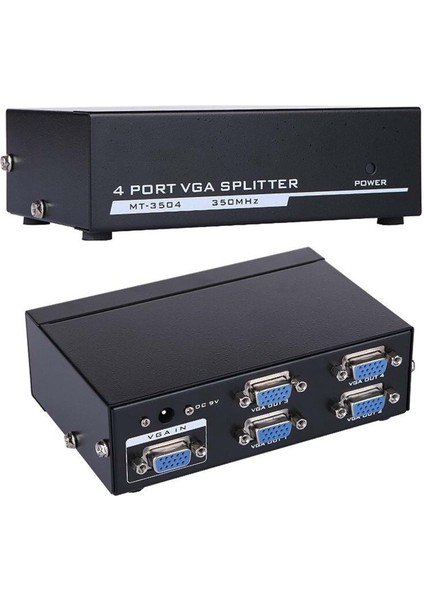 (6228) 4 Portlu 250 Mhz Monitör Çoklayıcı VGA Splitter Dağıtıcı 415004