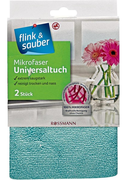 Flink & Sauber Mikrofiber Çok Emici Genel Temizlik Bezi 32x35 Cm