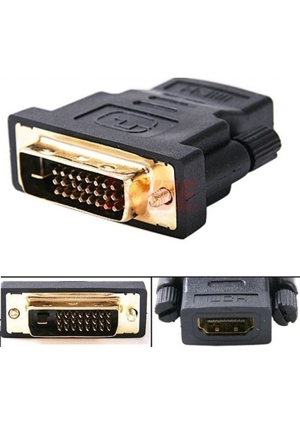 5013 HDMI Dişi DVI (24+1) Erkek Çevirici Dönüştürücü Adaptör