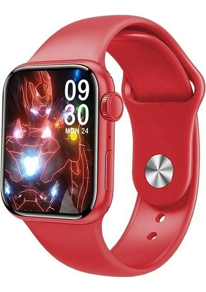 Watch 7 Pro Plus SW17 2022 Yeni Akıllı Suya Dayanıklı Bluetooth Çağrı Uyumlu Kırmızı