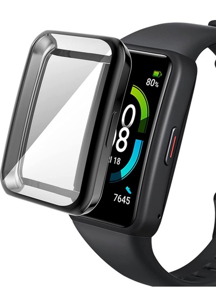 Huawei Band 7 - 360 Koruma Ultra Ince Siyah Silikon Kılıf