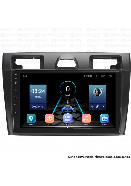 Ford Fiesta Android Carplay Multimedya Navigasyon Ekran Teyp 8GB+128GB