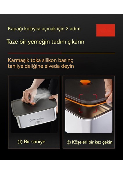 304 Paslanmaz Çelik Buzdolabı Kare Saklama Kabı(Yurt Dışından) modelleri