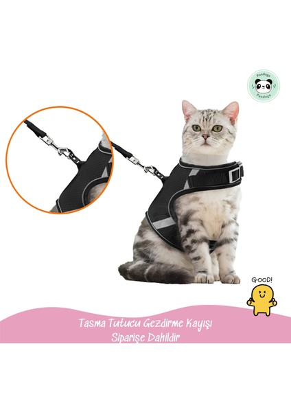 Kedi Köpek Tasması Reflektörlü Fileli Hava Alan Kumaş Sevk Kayışlı Kedi Gezdirme Tasması indirimleri