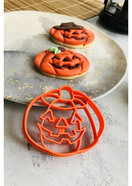 Kabak Cadılar Bayramı Kurabiye Kalıbı / Seramik / Oyun - Turuncu fırsatları