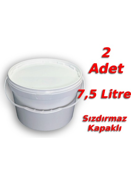 7,5 Lt Plastik Kapaklı Kova Hobi Boya Gıda Yoğurt Fermantasyon Kovası Beyaz