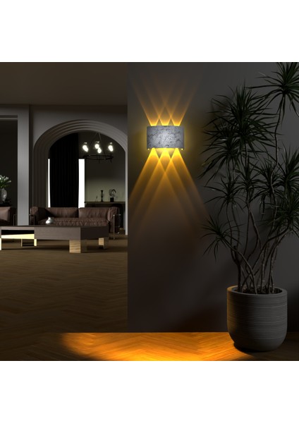 Uranüs Mermer Desen Kasa Amber Işık Ledli Dekoratif Işık Süzmeli Iç Dış Mekan Modern Aplik -Efes modelleri