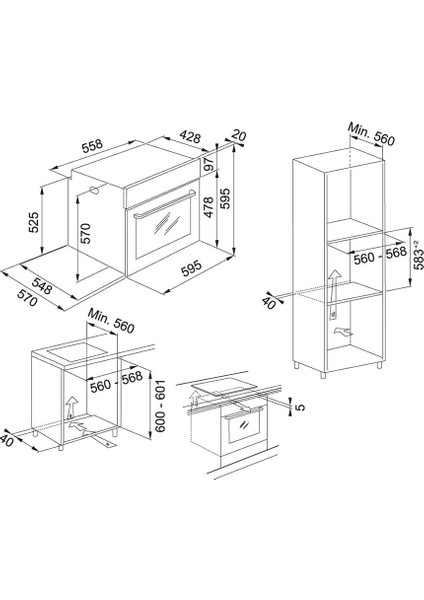 Ankastre Set (Fpj 915 Wh A Davlumbaz - Fhns 905 Wh Ocak - Fsl 86 Wh Fırın)