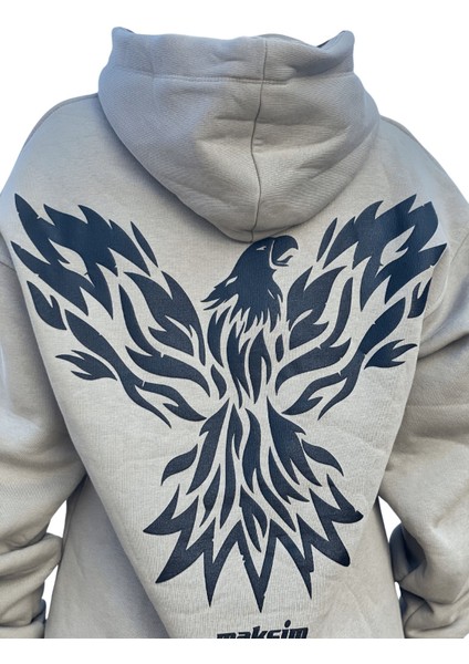 Bej Unisex Phoeniks Oversize Sweatshirt fırsatları