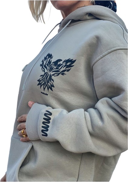 Bej Unisex Phoeniks Oversize Sweatshirt indirimleri