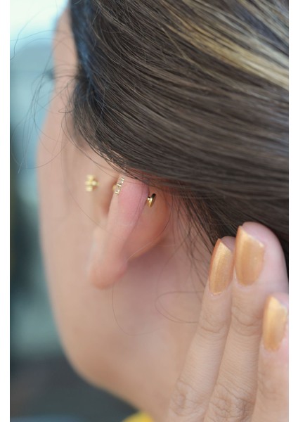 Sacce Scarves&Accessories Gold Mini Çiçek Tragus Piercing Helix Kıkırdak