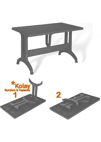 Plastik Masa 70X120 Katlanır Plastik Ayaklı Bahçe Balkon ve Teras Masası modelleri