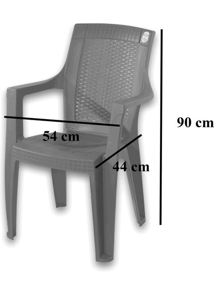 Plastik Sandalye Bahçe Balkon ve Teras Sandalyesi 6 Adet