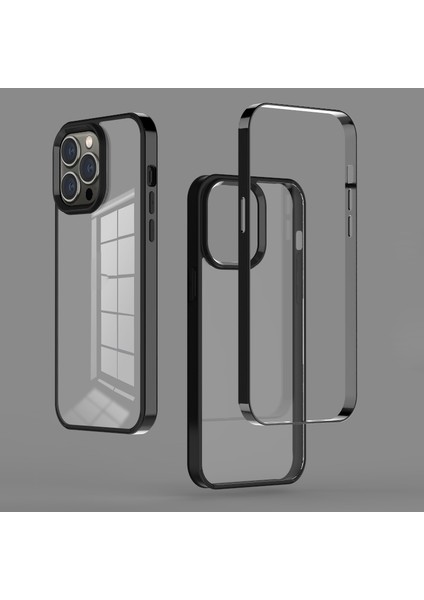 Için 3'ü Elektrolize Edilmiş Çerçeve Telefon Kılıfı - Gri (Yurt Dışından)