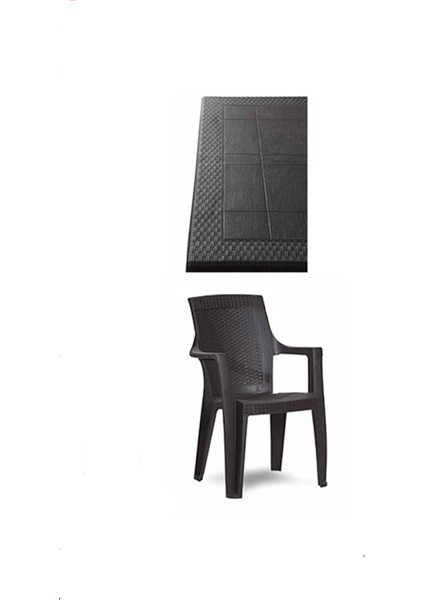 Rattan Masa Takımı 90X90 Camsız Masa 4 Kişilik Sandalye Seti Bahçe Balkon Teras Takımı