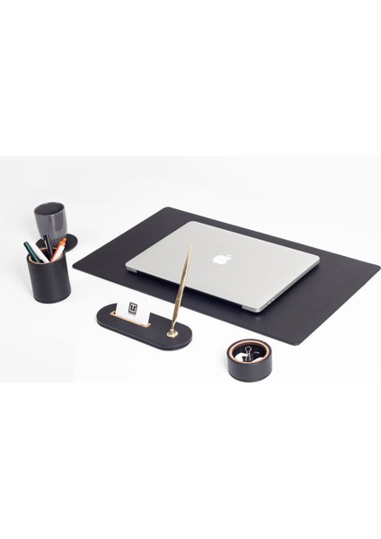 Polo Plus Deri Masaüstü Seti Siyah 5 Parça Ahşap Detaylı fiyatları