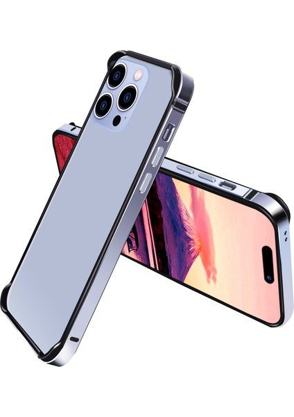 Için Alüminyum Alaşım Çerçeve Telefon Kılıfı - Mavi (Yurt Dışından)