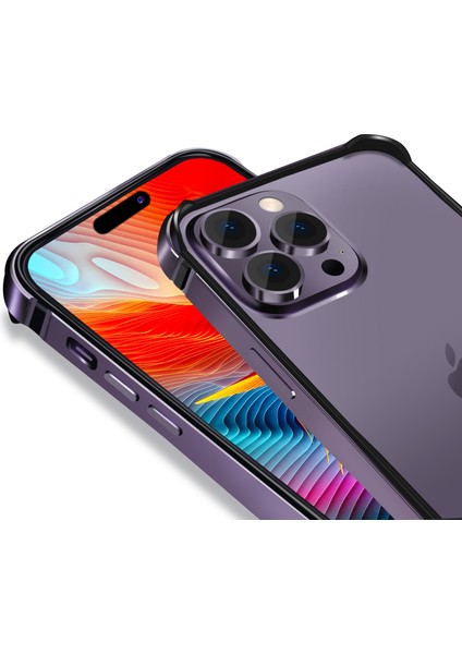 Için Alüminyum Alaşım Çerçeve Telefon Kılıfı - Siyah (Yurt Dışından) modelleri