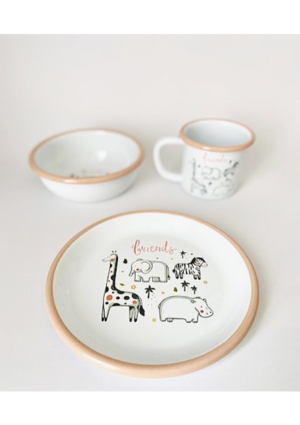 Friends Bebek/çocuk Emaye Yemek Seti 3 Parça (Tabak - Kase - Kupa) fiyatları