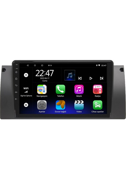 Bmw E39 Android 12 Kablosuz Carplay Navigasyon Multimedya Ekran Teyp - MY-0609W-BMW E39