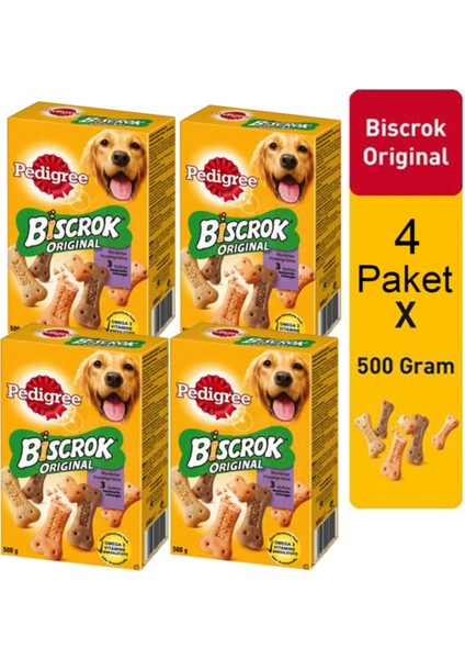 Biscrok 500 gr Köpek Ödül Bisküvi 4 Paket