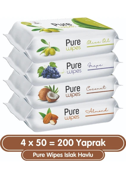 Wipes Islak Havlu 4x50 (200 Yaprak)