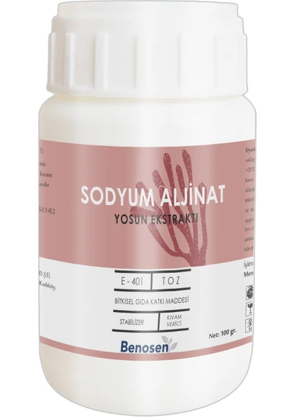 Sodyum Aljinat (E401), toz kıvam verici | 100 gr