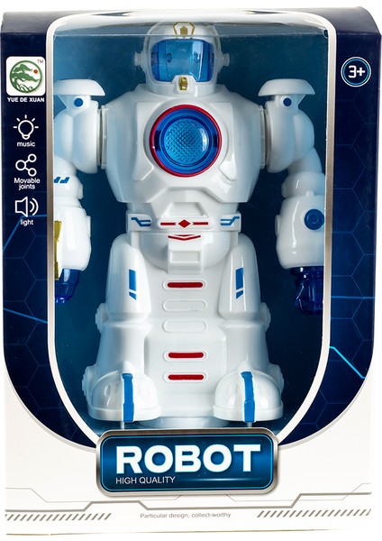 Robot - Oyuncak Robot - Işıklı - Sesli - Hareketli - Beyaz - Oyuncak