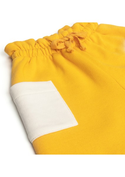 Bebek Kalın Pamuklu Jogger Pantolon - Hardal - 0-3 Ay