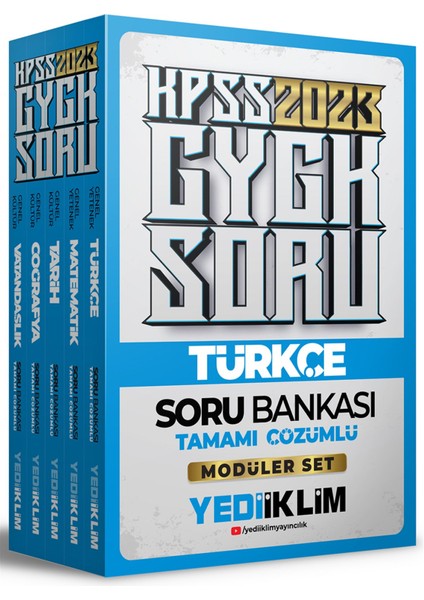 KPSS 2023 Genel Yetenek Genel Kültür Tamamı Çözümlü Modüler Soru Bankası Seti