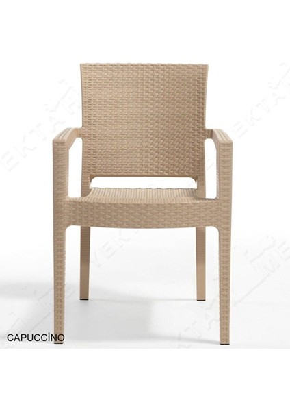 Rattan Masa Takımı 80X140 Camlı Masa 6 Kişilik Sandalye Seti Bahçe Balkon Teras Takımı