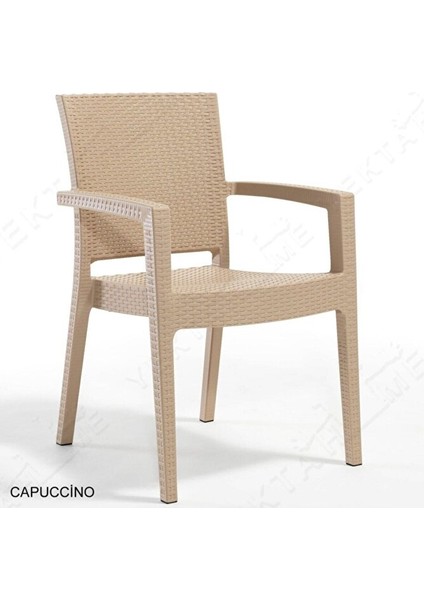 Rattan Masa Takımı 80X140 Camlı Masa 6 Kişilik Sandalye Seti Bahçe Balkon Teras Takımı