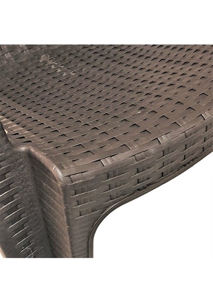 Rattan Masa Takımı 90X150 Camsız Masa 6 Kişilik Sandalye Seti Bahçe Balkon Teras Takımı