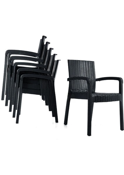 Rattan Masa Takımı 80x140 Camsız Masa 6 Kişilik Rattan Sandalye Seti Bahçe Balkon Teras Takımı indirimleri