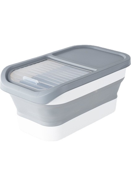 10 kg. Katlanabilir Büyük Kapasiteli Tahıl Depolama Kovası - Gri (Yurt Dışından)